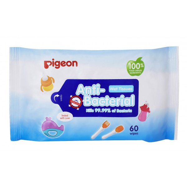 PIGEON ANTI-BACTERIAL WET TISSUE, 60S